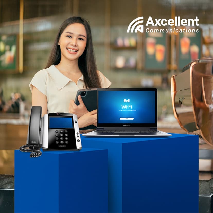 Family using internet