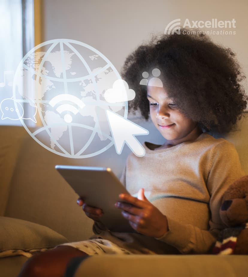 Family using internet