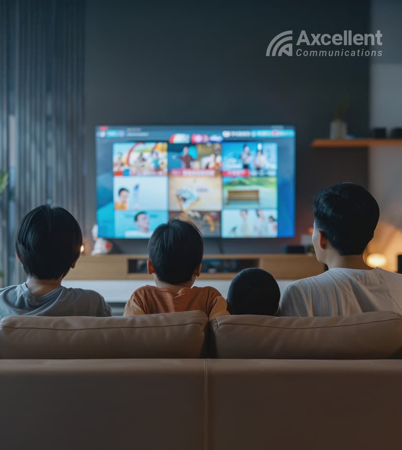 Family using internet