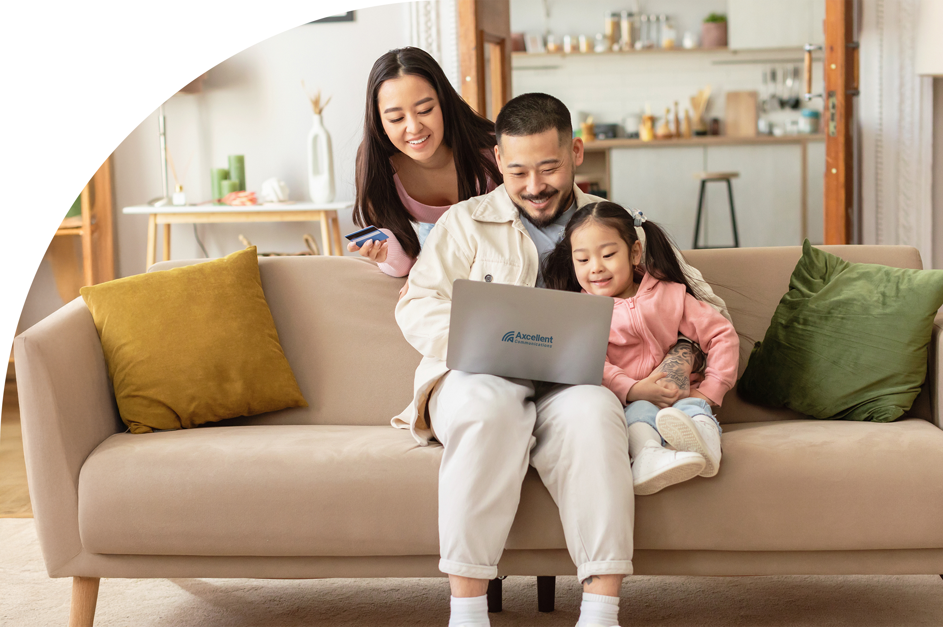Family using internet